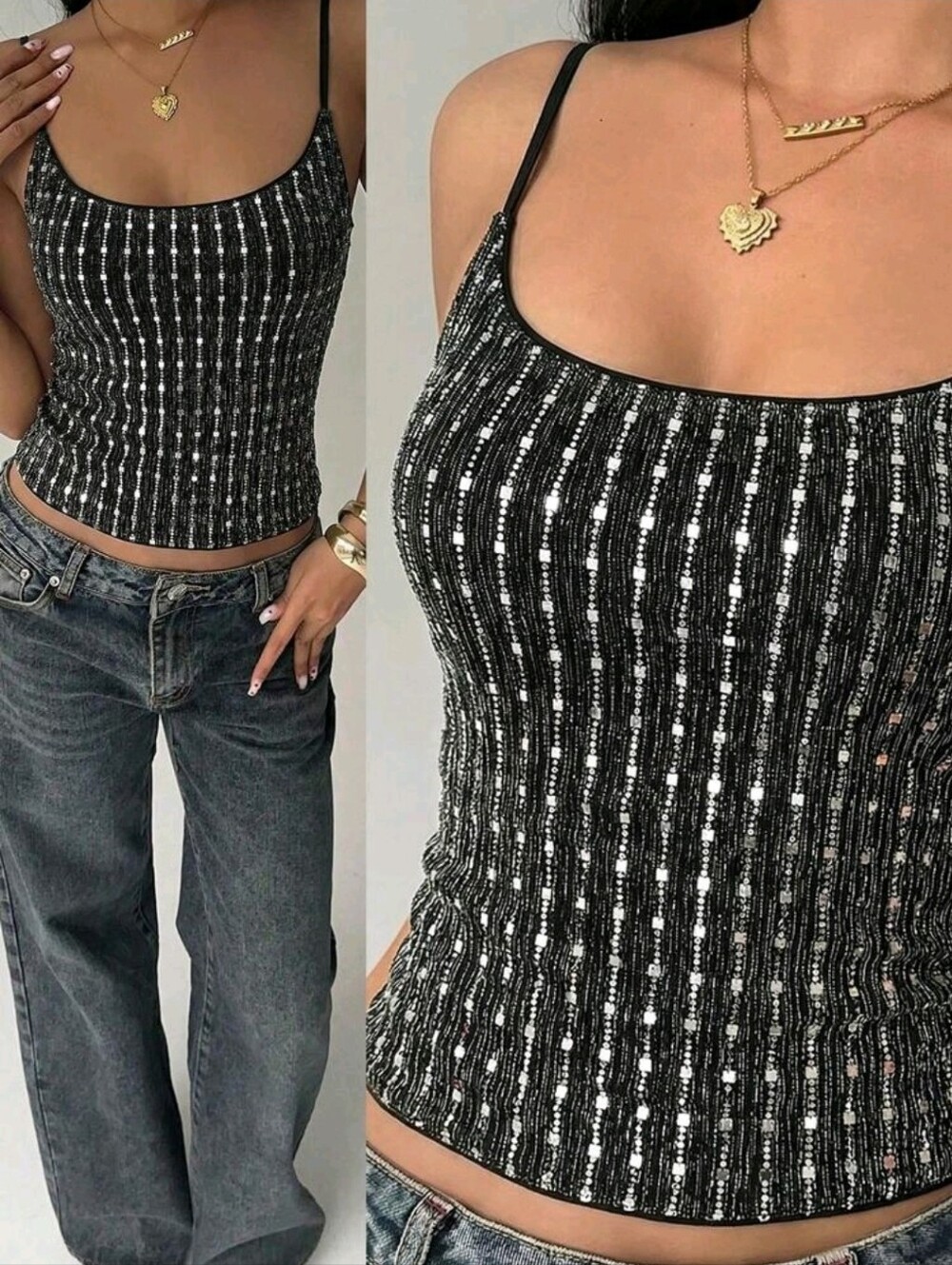 Aloruh Sequin Fitted Camisole